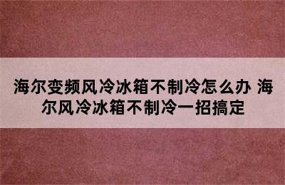 海尔变频风冷冰箱不制冷怎么办 海尔风冷冰箱不制冷一招搞定